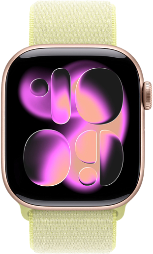 Умные часы Apple Watch Series 11 42mm with Sport Loop (розовое золото/желтый)