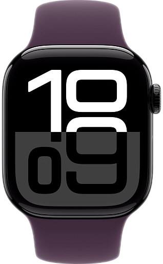 Умные часы Apple Watch Series 10 (42mm) Aluminum with Sport Band S/M (черный/сливовый), без RuStore