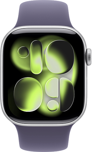 Умные часы Apple Watch Series 11 42mm with Sport Band (серебристый/фиолетовый) S/M