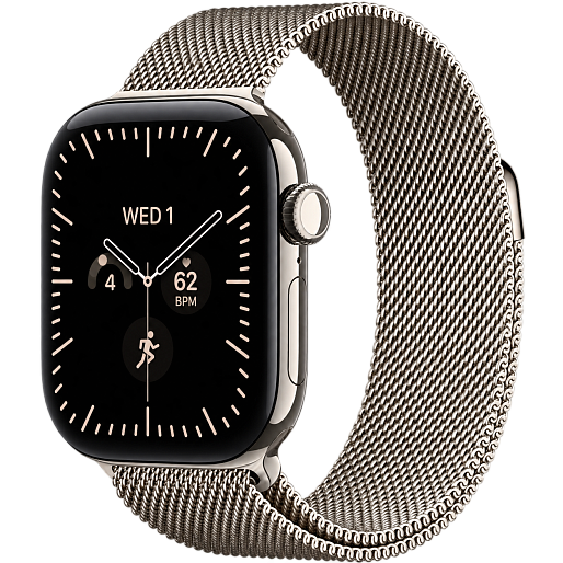 Умные часы Apple Watch Series 12 46mm (Natural Titanium Case) with Natural Milanese Loop (S/M)
