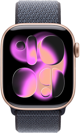 Умные часы Apple Watch Series 11 42mm with Sport Loop (розовое золото/синий)