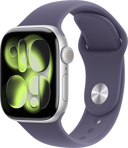 Умные часы Apple Watch Series 11 42mm with Sport Band (серебристый/фиолетовый) M/L