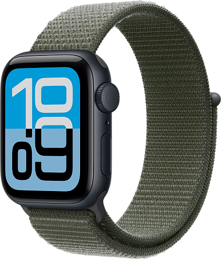 Умные часы Apple Watch SE 3 40mm with Sport Loop (черный/зеленый)