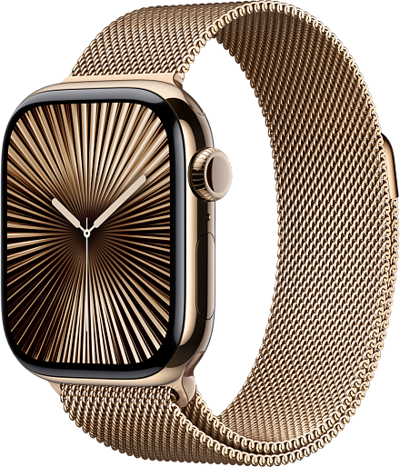 Умные часы Apple Watch Series 10 (46mm) Titanium with Milanese Loop (золотой)