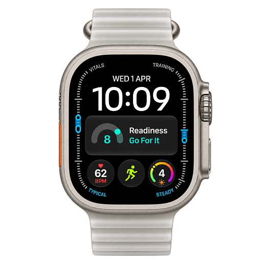 Умные часы Apple Watch Ultra 4 49mm (Natural Titanium Case) with Translucent Gray Ocean Band