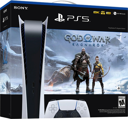 Игровая приставка Sony PlayStation 5 Digital 825 Гб + God of War: Ragnarök EU
