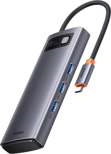 Переходник Baseus Metal Gleam Series 2 6-in-1 USB HUB Space Grey