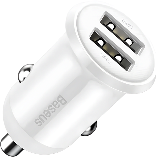 АЗУ Baseus Grain Pro Car Charger 4.8A 24W (белый)