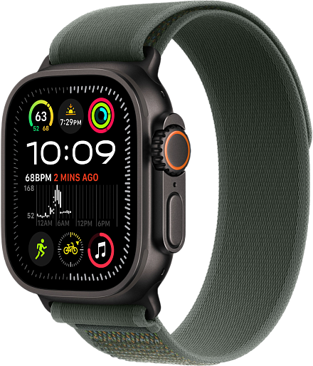 Умные часы Apple Watch Ultra 2 (2024) Black 49mm походная петля (зеленый) M/L