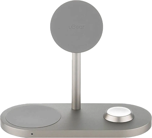Беспроводная зарядка uBear Stage Pro 3in1 Wireless Charger (Apple Watch, титановый)