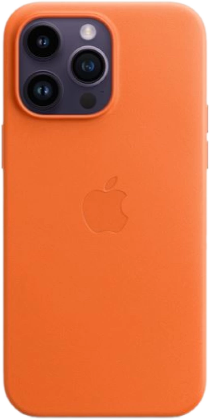 Оригинальный чехол Apple iPhone 14 Pro Leather Case with MagSafe (оранжевый)