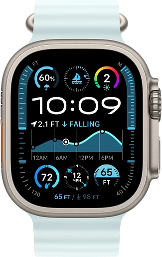 Умные часы Apple Watch Ultra 2 (2024) Natural 49mm океаническая петля (голубой)