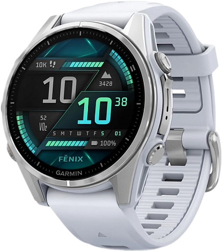 Умные часы Garmin ️FENIX 8 Amoled 43mm (серебристый/белый) EU