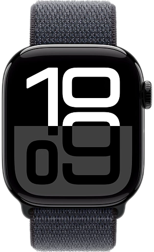 Умные часы Apple Watch Series 10 (42mm) Aluminum with Sport Loop (черный/серый)