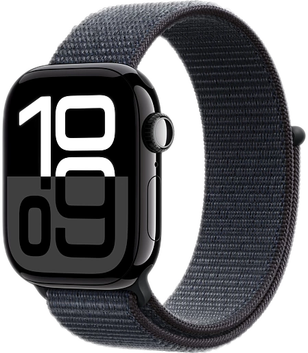 Умные часы Apple Watch Series 10 (42mm) Aluminum with Sport Loop (черный/серый)
