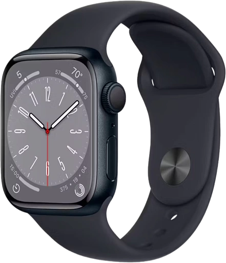 Умные часы Apple Watch Series 8 (41mm) Aluminum with Sport Band (черный) S/M