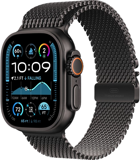 Умные часы Apple Watch Ultra 2 (2024) Black 49mm миланская петля (черный) Medium